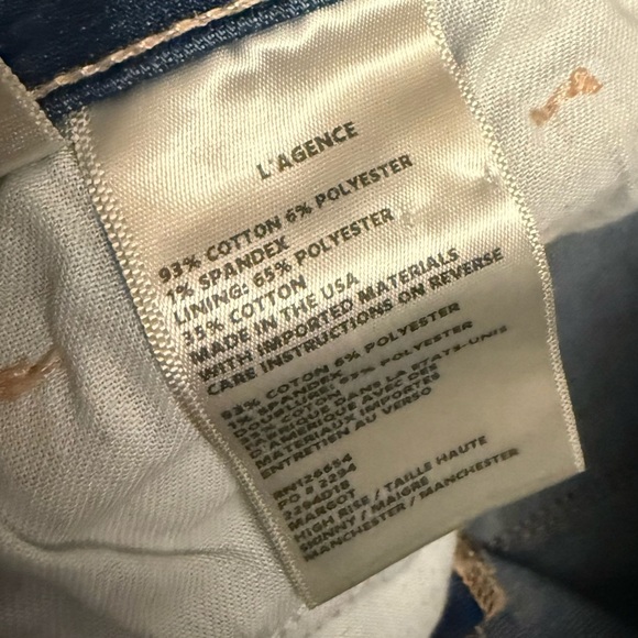 L’AGENCE High Rise Skinny Jeans Blue Women’s Size 28 Stretch Denim - Picture 6 of 6
